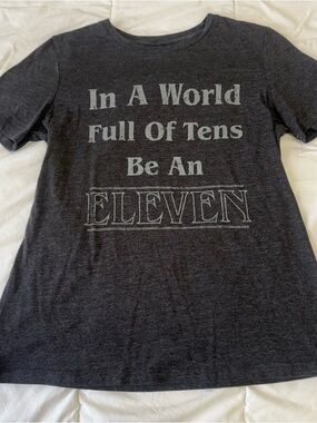 Be An Eleven Graphic Tee - Dark Gray Short Sleeve Top